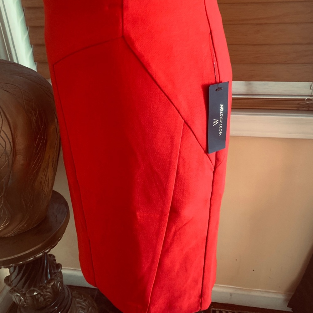 Worthington  Red Pencil skirt size 14
